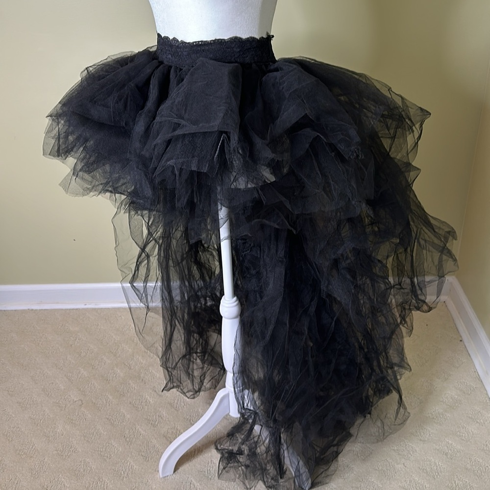 NWT Dolls Kill Wicked Nymph Princess Black Tulle Skirt - Picture 4 of 11